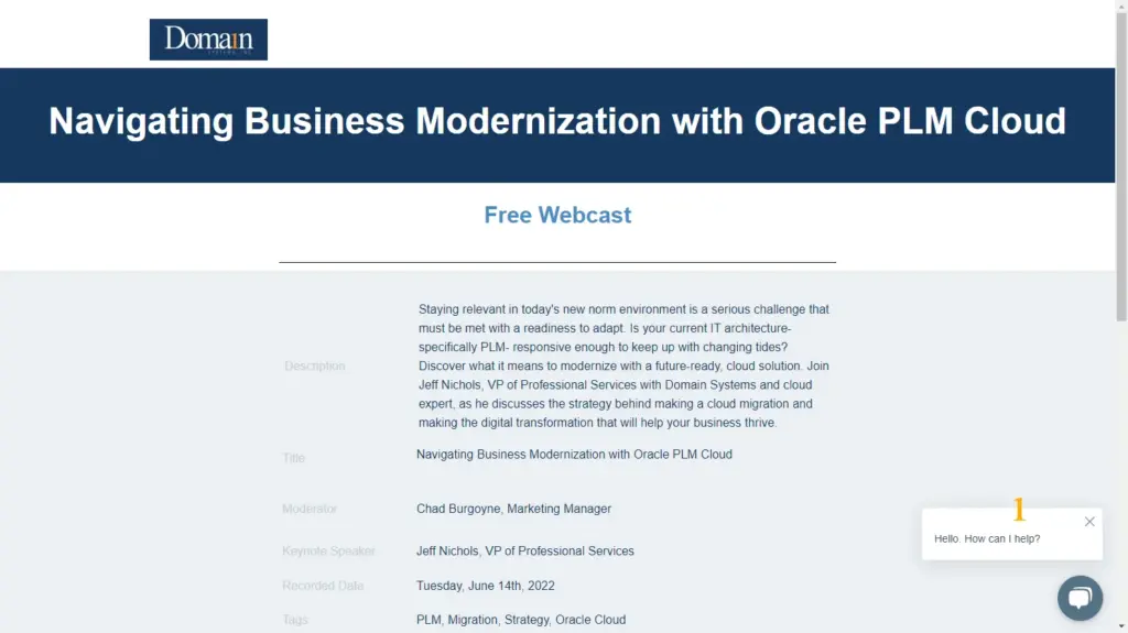 Navigating Business Modernization with Oracle PLM Cloud