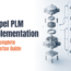 Featured image for “Propel PLM Implementation: The Complete Enterprise Guide,” showing connected product data, workflow steps, and a mechanical component.